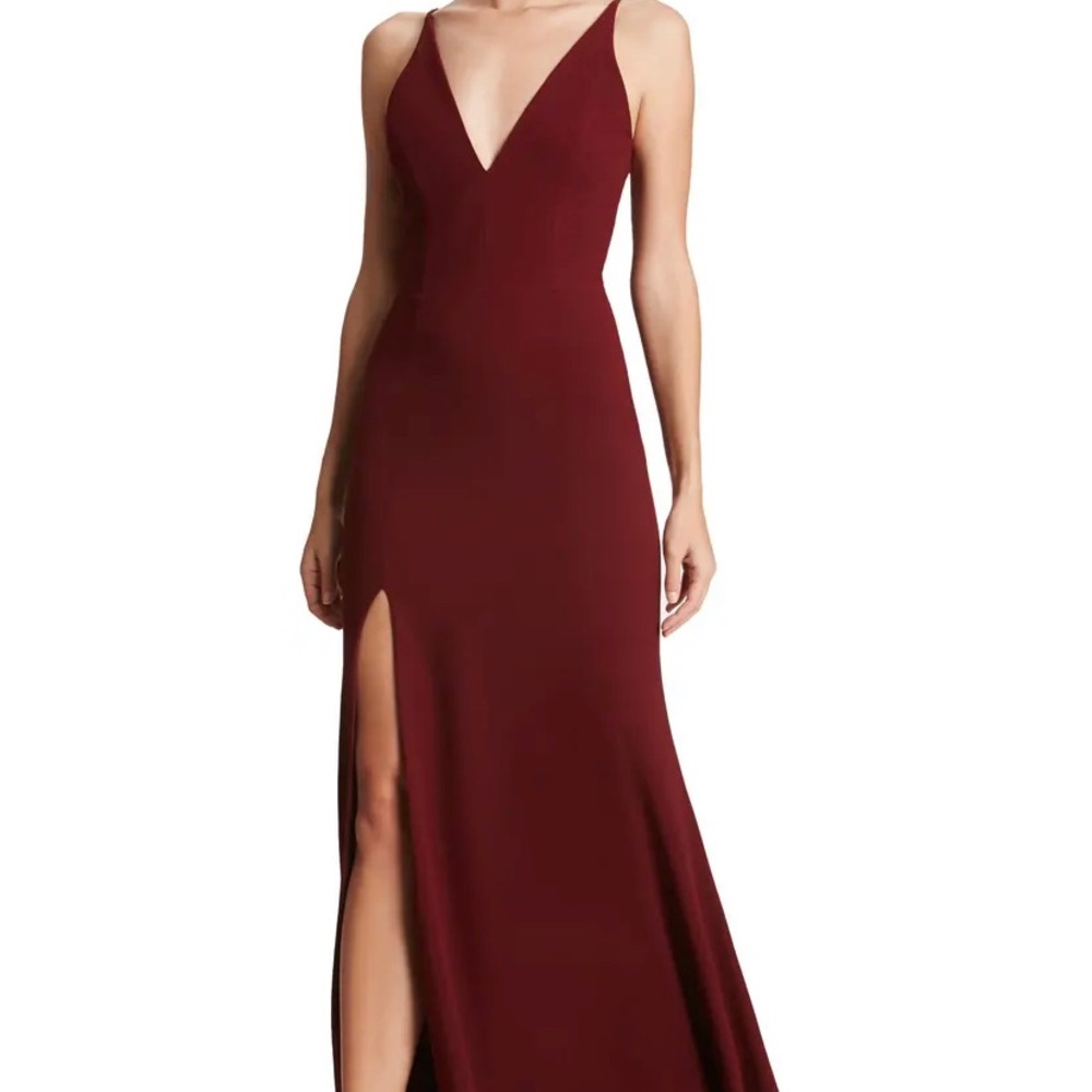 New W/O Tags: DTP Iris Slit Crepe Gown (S)